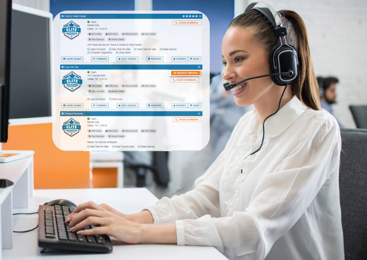 Woman dispatcher on a call