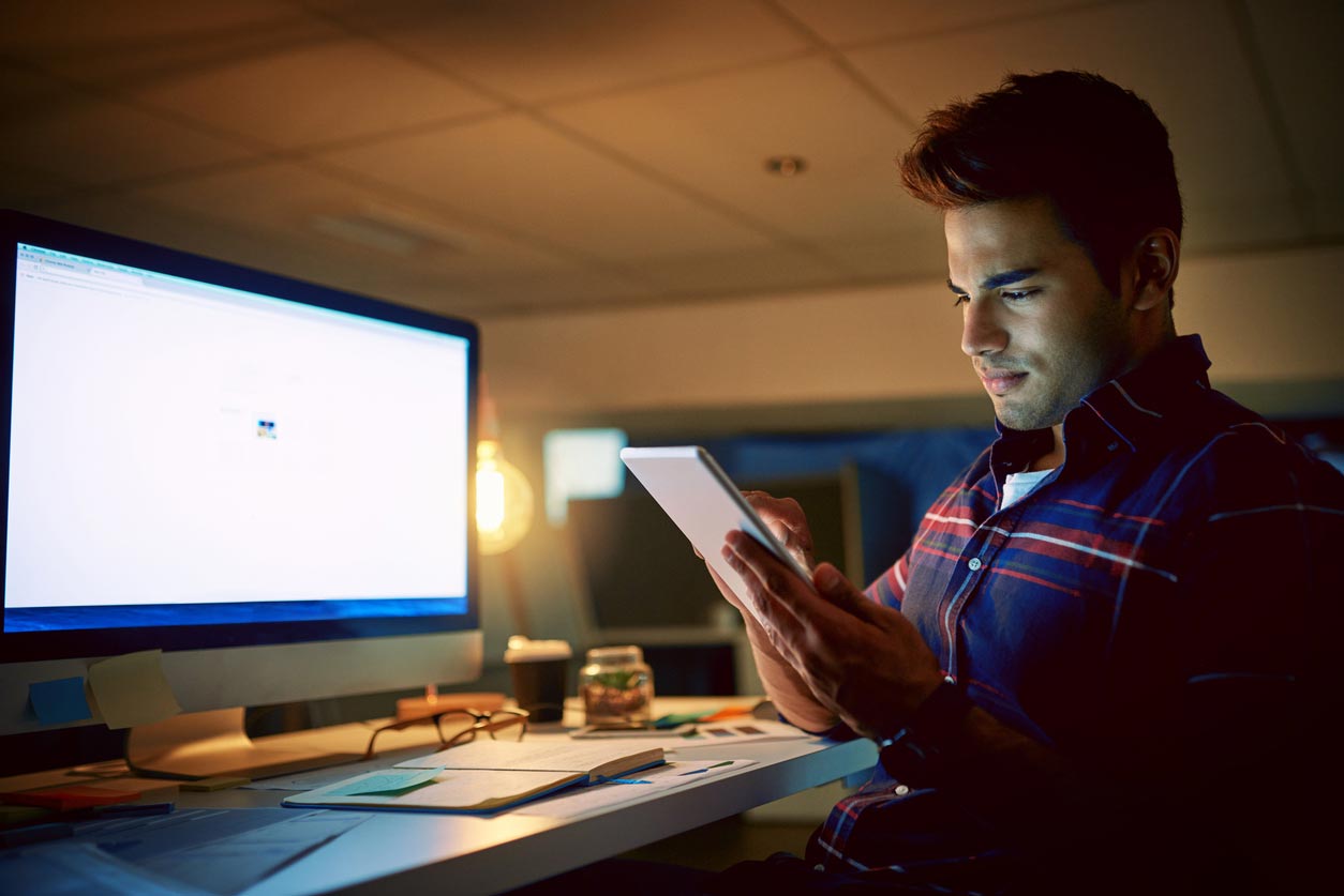 A tablet with Truckdown website open