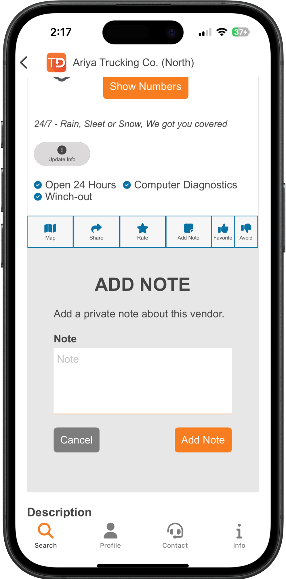 Add and review Private Notes App Screen